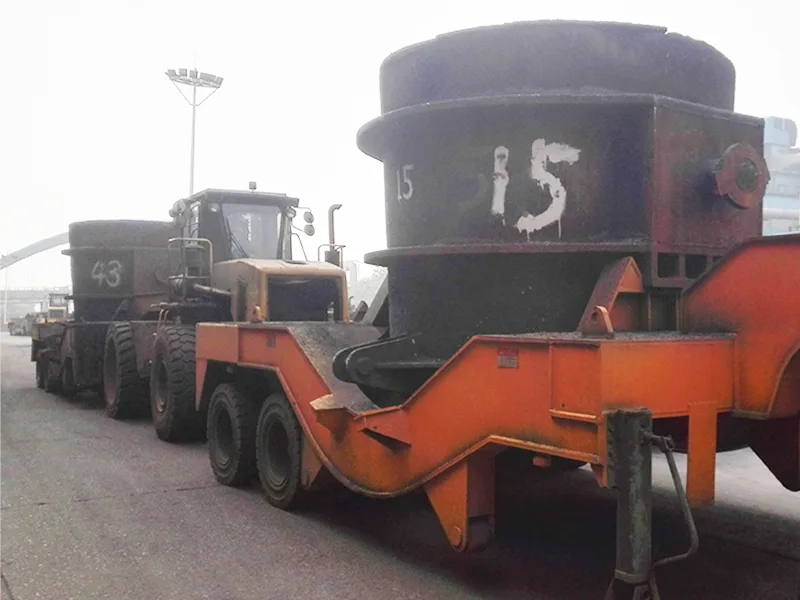 Carrello per siviere di ferro fuso